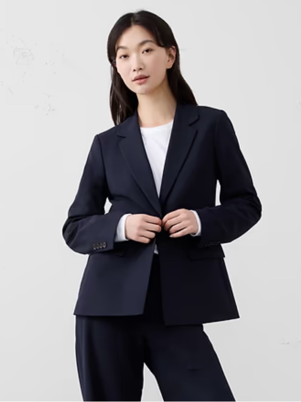 BR Navy Single-Button Blazer